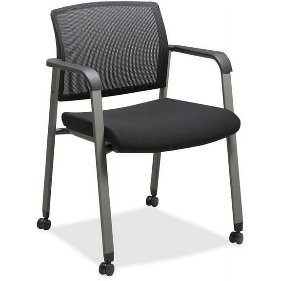 Mesh Back Guest Chairs with Casters, Black