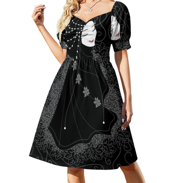Vestido de verano de manga corta para mujer, vestido negro, vestido largo de noche, vestido de lujo 2025