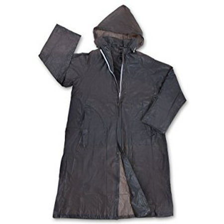 Stansport Men's vinyl raincoat with hood, smoke (Best Raincoat For College)