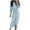 Light blue, variant on LYXSSBYX Womens Dresses under 10.00 Fashion Women's Sexy Summer Casual Full Sleeve Solid Button Fork Opening Dress