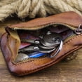 thumbnail image 4 of Hsqqdc 1pc Genuine Leather Vintage Zipper Coin Pouch Men Change Holder for Daily Cash Cards, 4 of 7