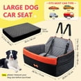 thumbnail image 3 of Dog Car  for Medium Large Dogs, Detachable Washable Pet Booster  with Memory Foam Cushion, Side Pockets, 2 Clip-On Safety Leashes Pet Car  for Dog  to 60 lbs/2 Small Dogs-Black, 3 of 6