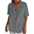 thumbnail image 2 of Women's Summer Short Sleeve Solid Color Basic Tank, 2 of 5