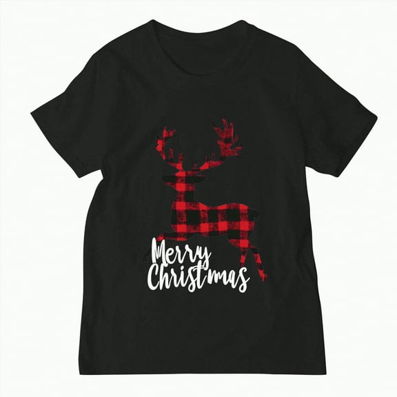 mgoYE Matching Family Christmas Cute Pattern Christmas Gift Kids T-Shirt Parent-Child Short Sleeves(Black,2XL)