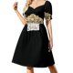 thumbnail image 2 of Vestido de manga corta de la banda de ganso Vestidos de noche Vestidos de verano para mujer, 2 of 8