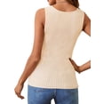 thumbnail image 3 of Qaspx Ribbed Tank Tops for Women Knit Square Neck Sleeveless Tshirts Casual Ladies Tops Summer Tanks, 3 of 4