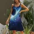 thumbnail image 3 of Ladies' Summer Dress Beach Sleeveless Galaxy Star Outer Space T-shirt Vest Sun Skirt, 3 of 8