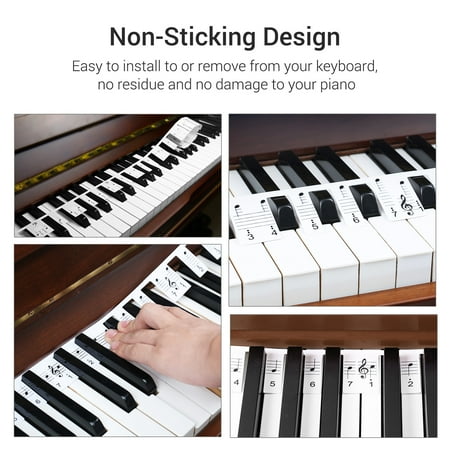 61-key Piano Note Chart Non-sticking Removable Piano Keyboard ...