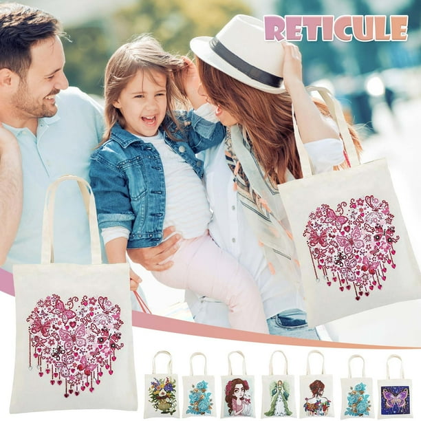 Fiudx Bolsa de Compras con Bordado de Diamantes, Hecha de Resina Ecológica, Diseño Único y Colorido, Tendencia de Moda, Práctica para Uso Diario, Tamaño 28 X 35 Cm.