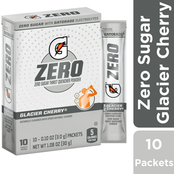 Gatorade Zero Sugar Glacier Cherry Drink Mix Packets 10 packets - Pack of 2
