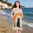 thumbnail image 6 of FORMRS Summer Dress for Women Loose U Neck Sleeveless Midi Beach Sundresses with Pockets, Beige Cat Rainbow, 6 of 8