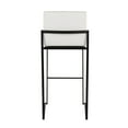 thumbnail image 5 of Fuji Contemporary High Back Barstool In Black Steel And White Faux Leather - Set Of 2, 5 of 7