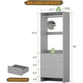 thumbnail image 3 of Homieasy 24'' W Closet System with Wooden Drawers, Gray, 3 of 7