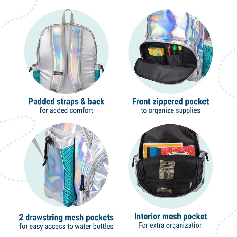 Pewter Holographic Dual Pocket Backpack Hologram Backpack main image 3