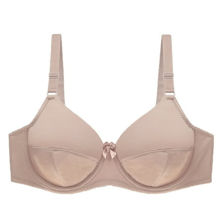 

Tangnade Ladies casual underwear bra New Large Smooth Bra Comfortable Cooling Ladies Bra Adjustment Underwear Khaki 95F
