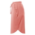 thumbnail image 3 of A2Y Women's Elastic Waist Self Tie Tulip Hem Side Pocket Skirt Light Rose L, 3 of 5