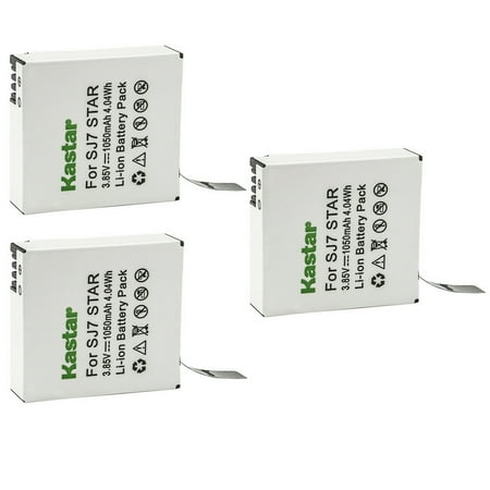 Kastar 3 Pack Battery Compatible with SJCAM SJ7 Star SJCAM SJ7B Battery and Charger SJCAM SJ7 Star 4K Ultra HD Action Camera SJCAM SJ7 Star Sport Camera