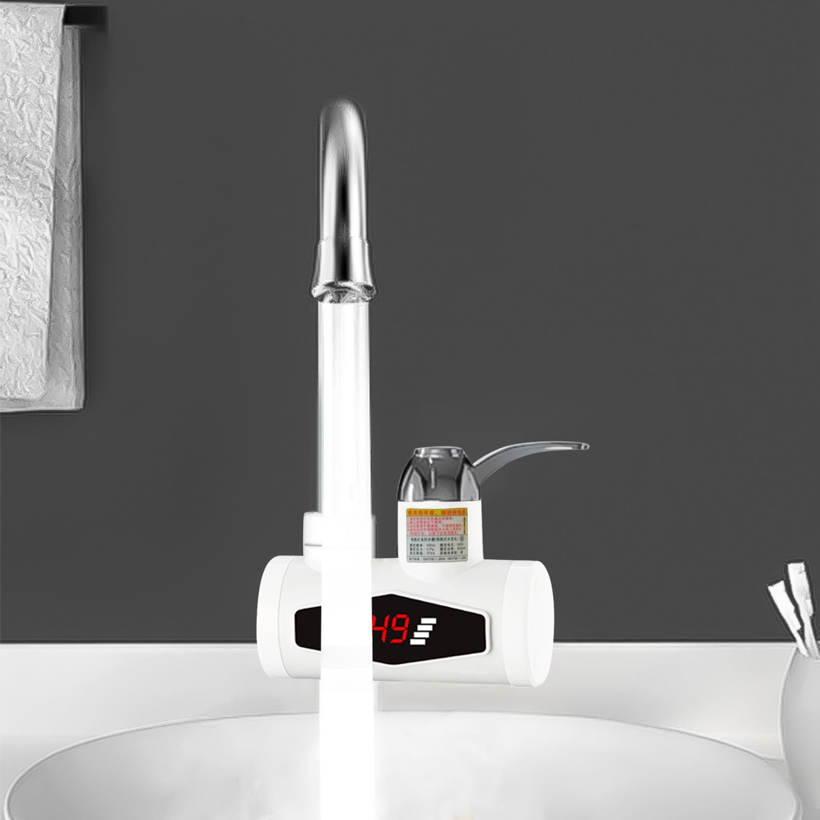 Wovilon Kitchen Faucets Instant Tankless Electric Hot Water Heater Faucet Kitchen Fast Heating Tap Water Faucet With Led Digital Display Kitchen Gadgets