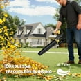 thumbnail image 3 of Acekid Black/Yellow 20V Cordless Leaf Blower, High-Power Brushless Motor, Lightweight Battery Powered Electric Blower for Lawn, 3 of 8