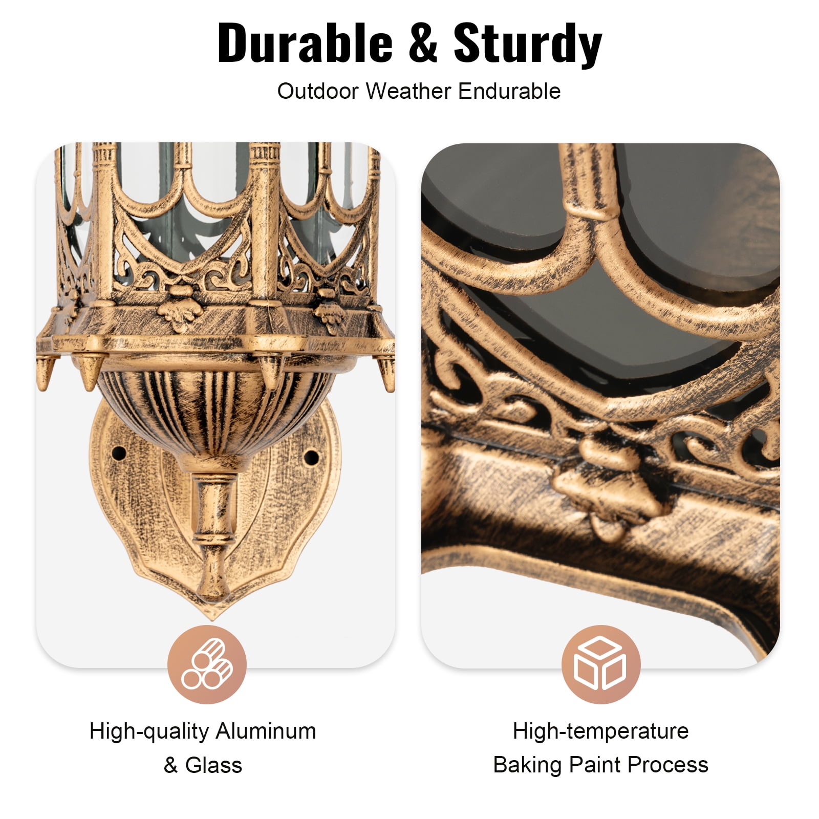 YIYIBYUS Outdoor Lights Fixture Wall Sconce Retro Porch Lights Waterproof E27 Wall Lantern Decor for Exterior House Lights