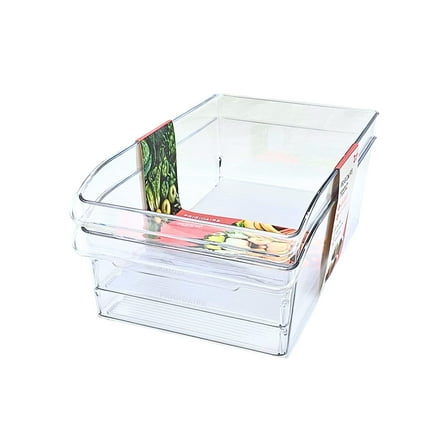 Frigidaire 2-Pack Large Refrigerator Storage Bins, Clear Kitchen Organizer