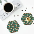 thumbnail image 5 of Pofeuu Turkey And Thanksgiving1 Print Leather Coasters Set of 6, Round Cups Mugs Mat Pad for Home Kitchen Heat Resistant Drink Coasters,Hexagon, 5 of 7