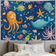 thumbnail image 2 of Orinice Sea Animals Starfish Octopus Tapestry Wall Hanging Unique Style Graphic Tapestries Home Decor for Living Room Bedroom Apartment Dorm Farmhouse 60x50inch, 2 of 6