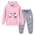 thumbnail image 2 of Hello Kitty-suéter con capucha para niña, suéter informal, pantalones, traje de manga larga cómodo de algodón de dos piezas, novedad, 2 of 5