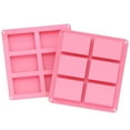 thumbnail image 2 of HomeLife Rectangular Silicone Handmade Soap Mold 6 Cavity Cake Mold 2pcs Non-Stick Cake Mold Chocolate Dessert Molds, 2 of 7