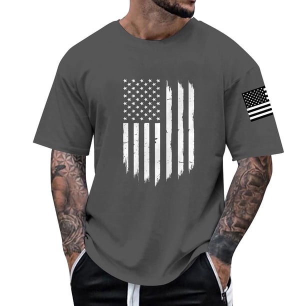 Playera Para Hombre, Camiseta De Manga Corta Con Cuello Redondo Y Estampado Del Día De La Independencia Para Hombre, Camiseta Floral De Moda, Camiseta De Fondo
