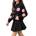 thumbnail image 2 of Amidoa Girls 2 Piece Outfits Fall Winter Clothes Solid Color Long Sleeve Top and Casual Pants Kids Clothing Sets Size Black 3-4 Years, 2 of 5
