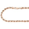 thumbnail image 2 of 10K Rose Gold Diamond Cut Solid Rope Chain 3mm Twist Shiny Necklace 30 Inch, 2 of 7