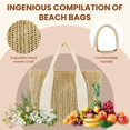 thumbnail image 3 of 3Pcs Burlap Tote Bags with Handles, Straw Beach Bags for Women, Bridesmaid Proposal Bags & Wedding Welcome Gifts, 13" Waterproof Woven Handbags, 3 of 12