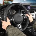 thumbnail image 2 of Car Steering Wheel Cover with Wave Pattern Anti-Slip Design, 15 inch Universal - Black Line, 2 of 8