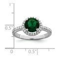 thumbnail image 5 of Sterling Silver White & Green CZ Rhodium Ring, 5 of 5