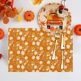 thumbnail image 2 of Bowayaoa Ensemble de Napperons en Lin et Lin pour l'Action de Grâce, Napperon Résistant à la Chaleur pour Table à Manger, Décor de Table des Fêtes Lavable et Réutilisable, Protège-Plateau Orange, 2 of 7