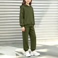 thumbnail image 5 of BXJX Girls Outfit Sets, School Long Sleeve Outdoor 2 Piece Hoodies and Joggers Sets Army Green Size 10-11 T, 5 of 7
