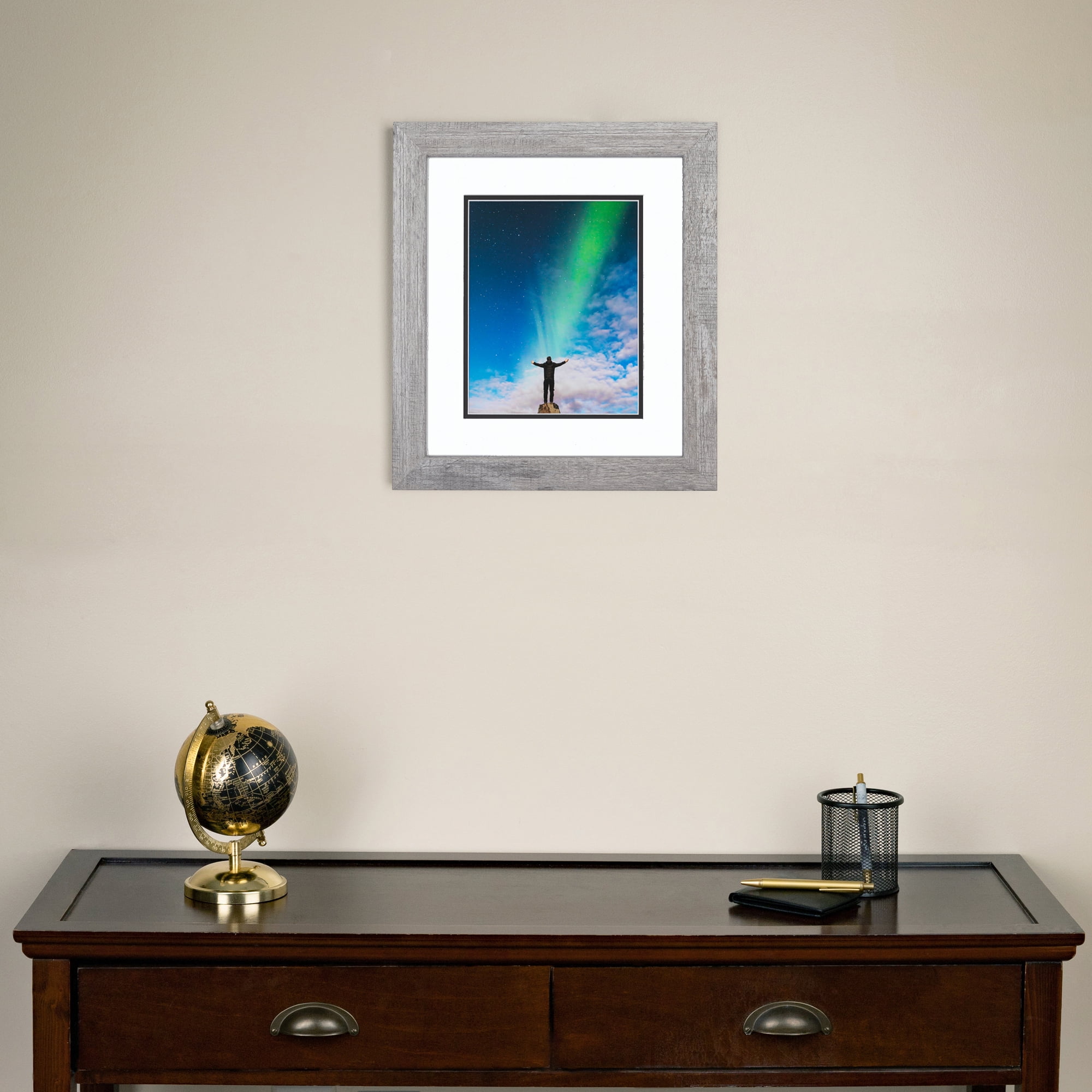 ArtToFrames 18" x 24" Winter White Barnwood 1.5 Inch Picture Frame, 18x24 inch Brown MDF Poster Frame (WOM-4661), 2 Pack