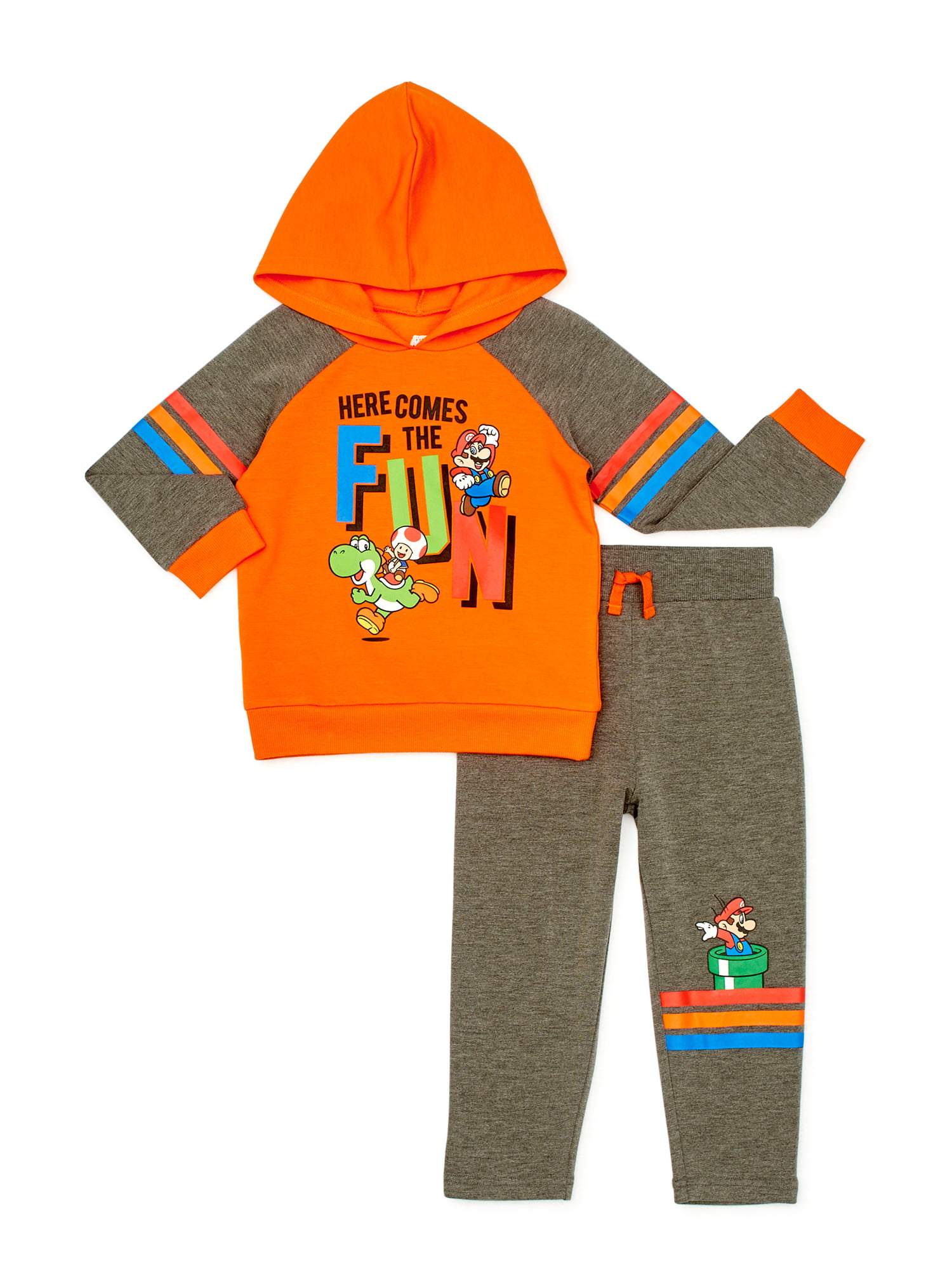 Su-per Ma-Rio Bros Kids 3D Print Hoodie Sweatpants Suits Casual Pullover Sweatshirt Set Outfit for Boys Girls