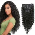 thumbnail image 2 of Clip In Hair Extensions Deep Wave 100% Human Hair, 2 of 2