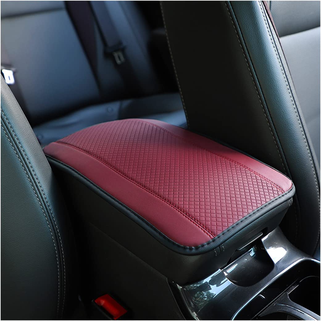 Car Armrest Storage Box Mat, Fiber Leather Car Center Console Cover, Car  Armrest Seat Box Cover Accessories Interior Protection for Most Vehicle,  SUV, Truck, Car (Wine Red)
