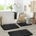 thumbnail image 3 of SAYFUT Memory Foam 3 PC Bathroom Rug Absorbent Bath Mat Set Small Large and Contour Rug, 3 of 7