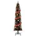 thumbnail image 6 of Home Heritage 7' 150 LED Pre-Lit Artificial Christmas Tinsel Tree, Black, 6 of 12