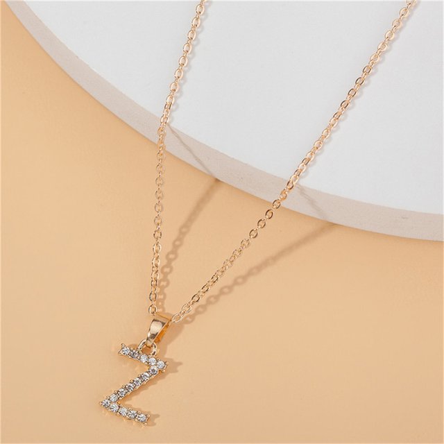Collar de diamantes para mujer con 26 letras inglesas Collar de pareja Wmkox8yi sjalhkljlk1076