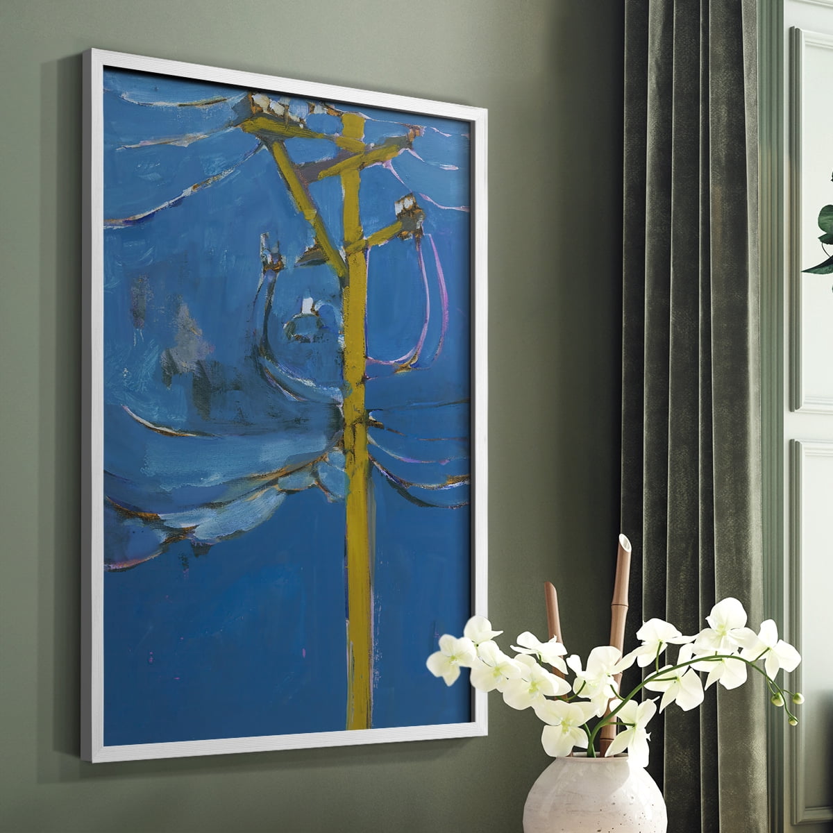 Wires IV Framed Print - Solid Wood in Single Picture Frame Solid Wood 2 Framed Print