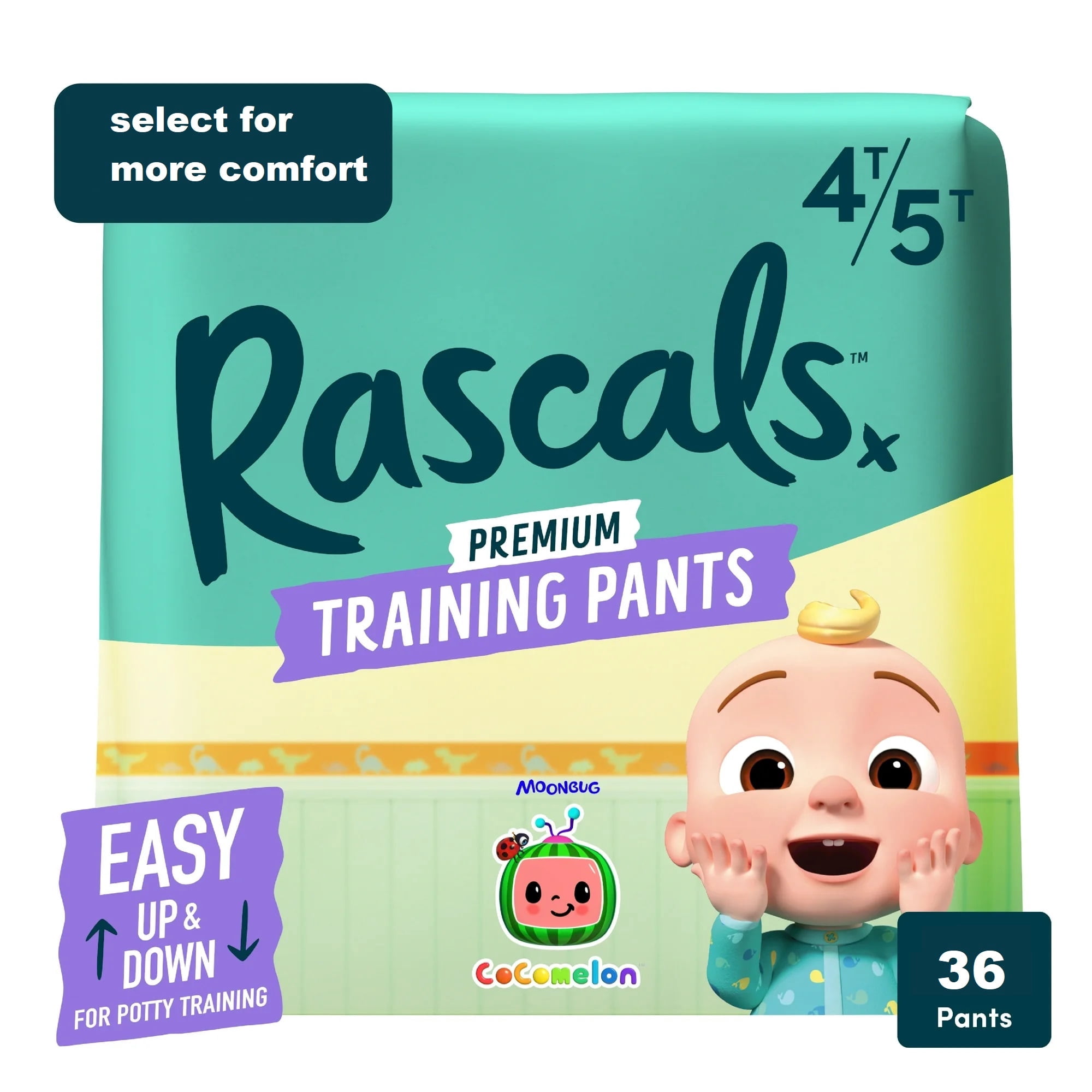 Rascals Premium CoComelon Absorbent Potty Training Pants 4T-5T, 36 Count