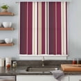 thumbnail image 4 of Rose Red Purple Stripes Semi Sheer Curtains Drapes for Living Room,Bedroom,French Doors Window 108 Inches Long,Farmhouse Colorful Abstract Lines Rod Pocket Chiffon Curtain Voile Drapery Panel, 4 of 8
