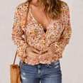 thumbnail image 2 of Blusa túnica, blusa para mujer, manga larga, dobladillo con volantes, blusa suelta, resultados impresionantes, 2 of 5