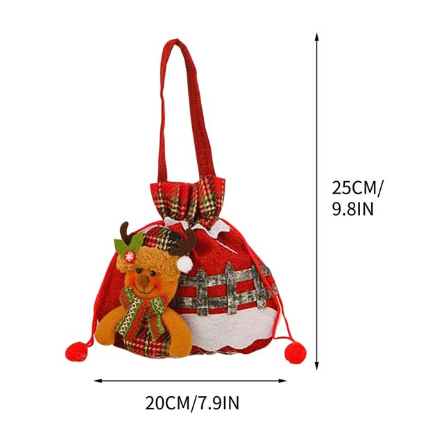 RXIRUCGD Sacs de Noël Mignons pour Cadeaux Sacs-Cadeaux Rouges Petit Sac à Main Non Tissé Bon pour Cadeaux de Fête de Noël