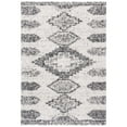 thumbnail image 2 of SAFAVIEH Jericho Johna Aztec Polyester Shag Area Rug, Ivory/Black, 5'3" x 7'6", 2 of 9